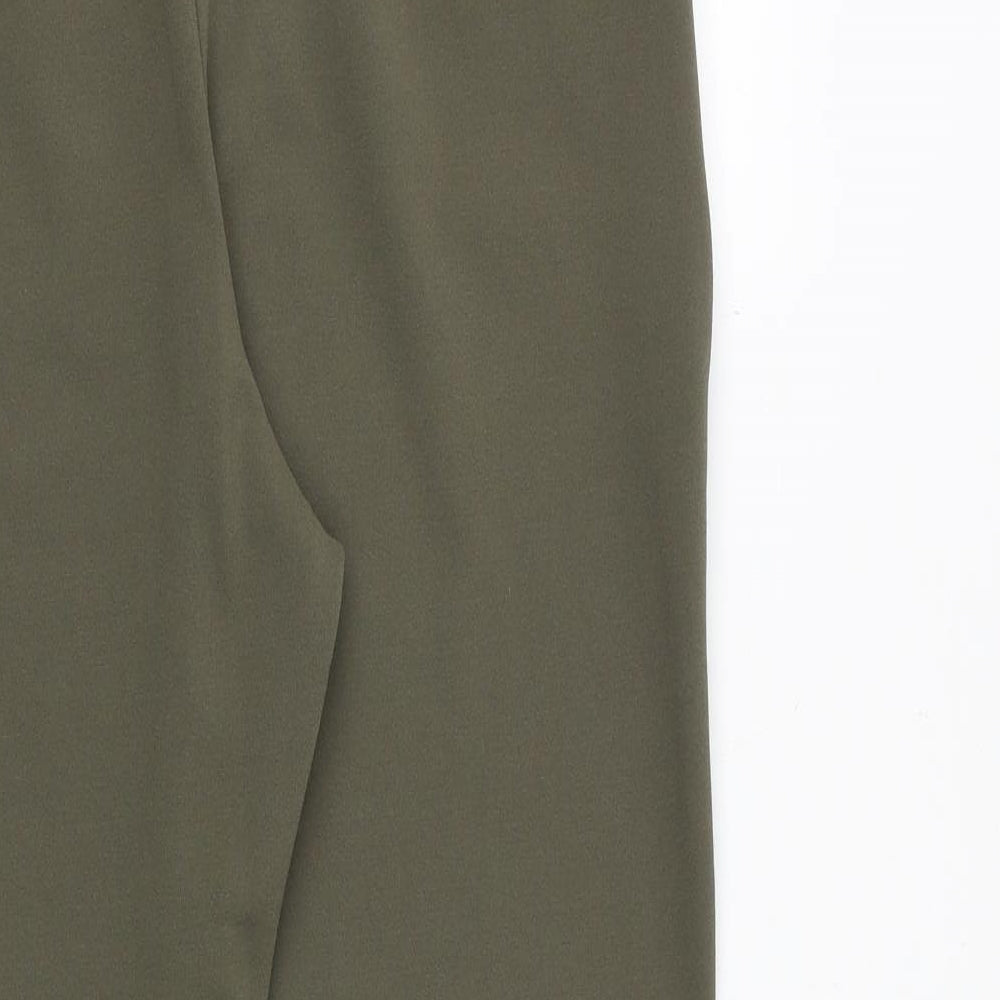 Spotted Womens Green Polyester Trousers Size 10 Regular Zip