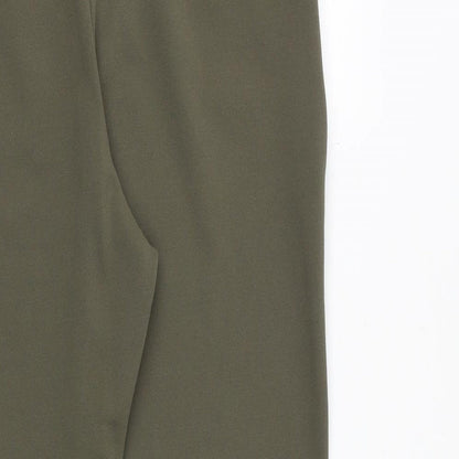 Spotted Womens Green Polyester Trousers Size 10 Regular Zip