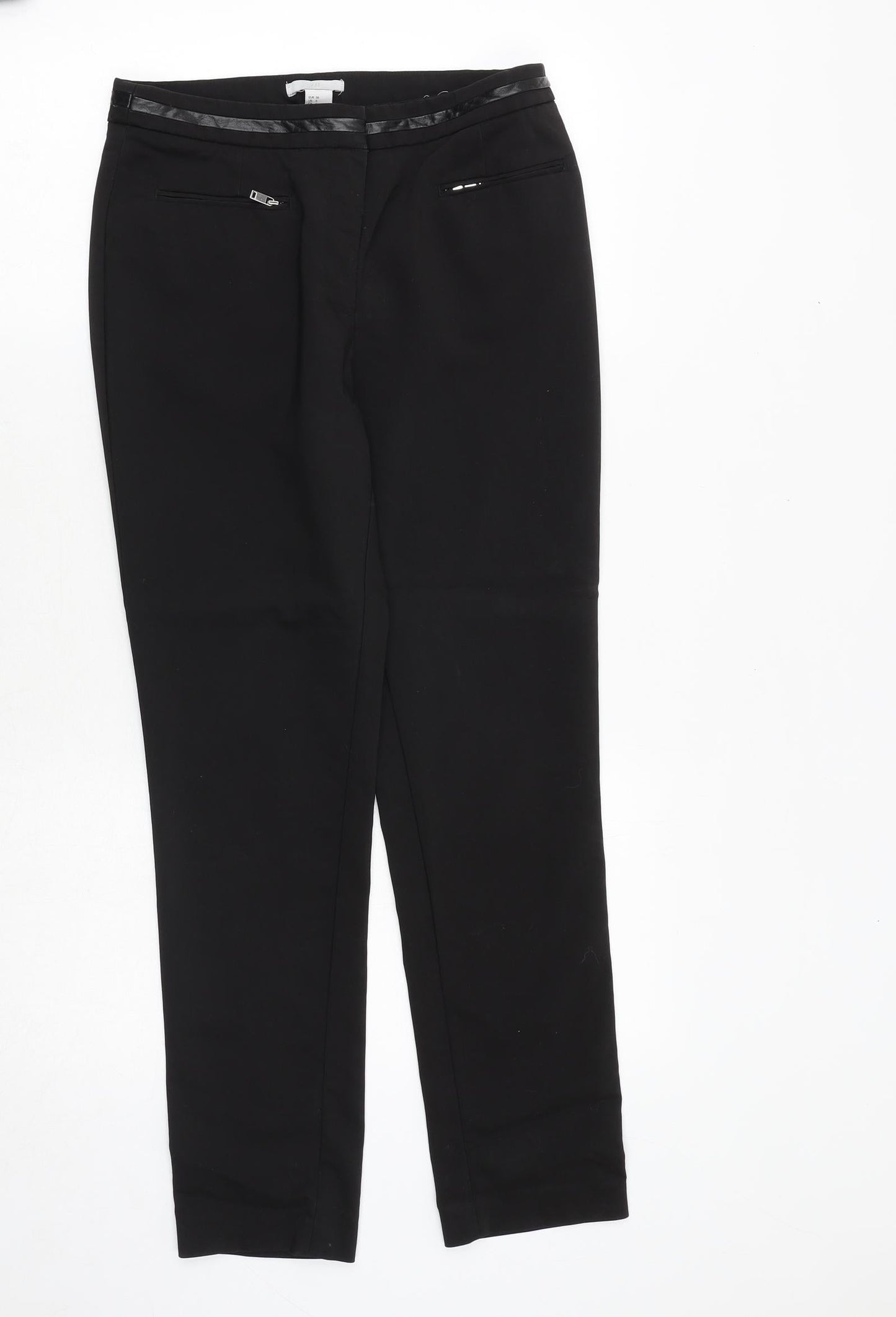 Womens UK Size 8 H&M Regular Fit Dress Pants Black Trousers