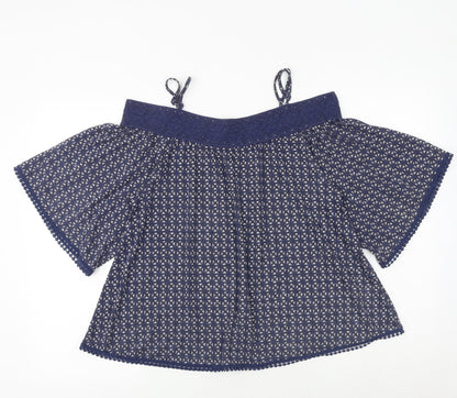Womens UK Size 10 NEXT Blue Basic Blouse