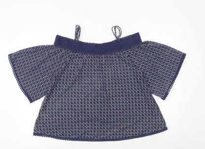 Womens UK Size 10 NEXT Blue Basic Blouse