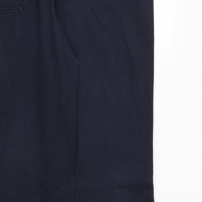 Greenfield Womens Blue Cotton Trousers Size 14 Regular Zip