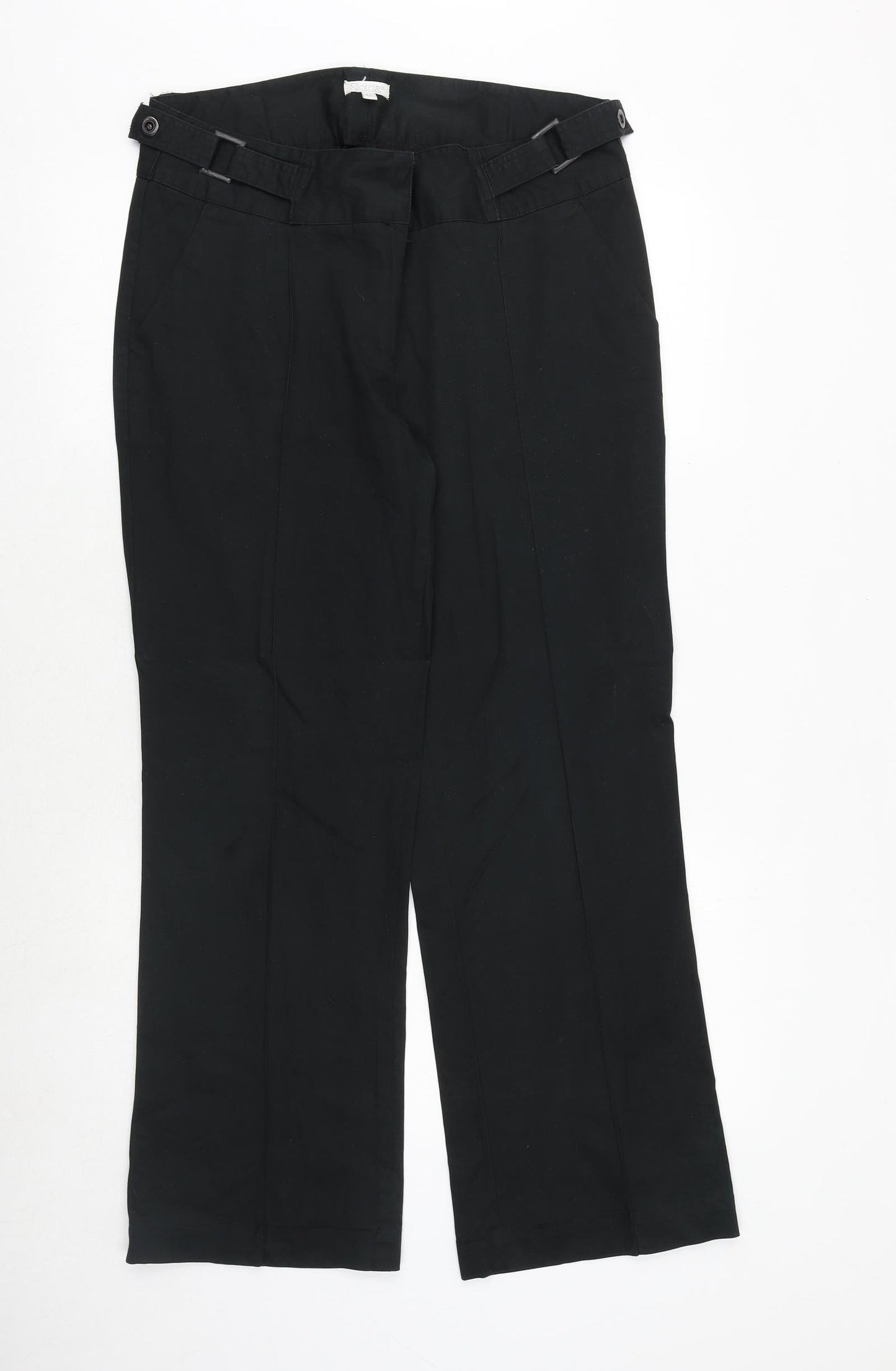 Womens UK Size 14 Solar Regular Fit Dress Pants Black Trousers