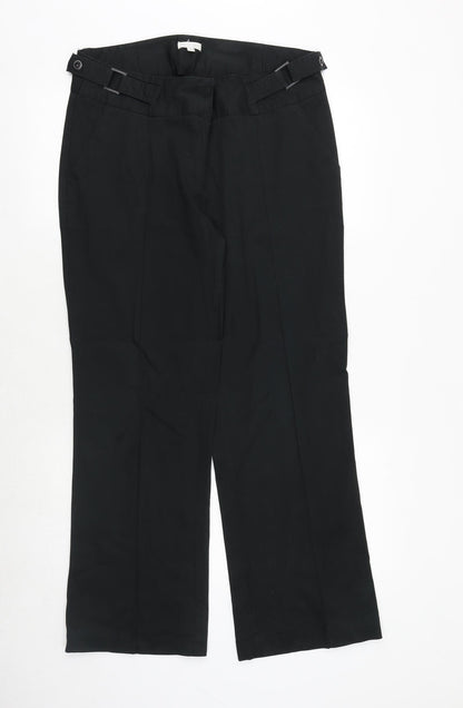 Womens UK Size 14 Solar Regular Fit Dress Pants Black Trousers
