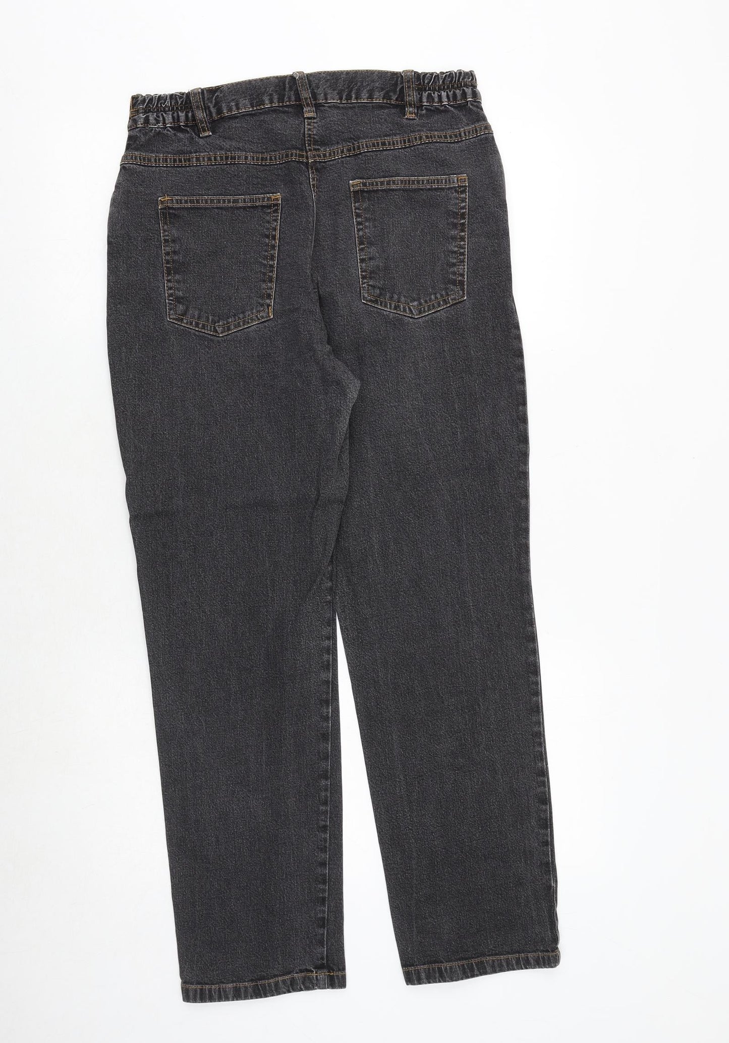Being casual Womens Black Cotton Straight Jeans Size 12 Regular Zip
