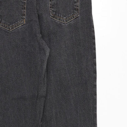 Being casual Womens Black Cotton Straight Jeans Size 12 Regular Zip