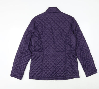 Cecilia Classics Womens Purple Quilted Jacket Size 6 Zip - Size 6-8