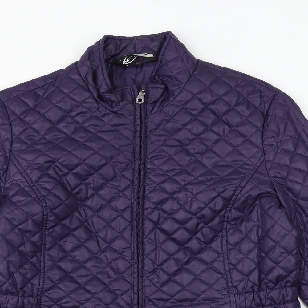 Cecilia Classics Womens Purple Quilted Jacket Size 6 Zip - Size 6-8