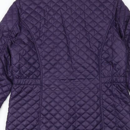 Cecilia Classics Womens Purple Quilted Jacket Size 6 Zip - Size 6-8