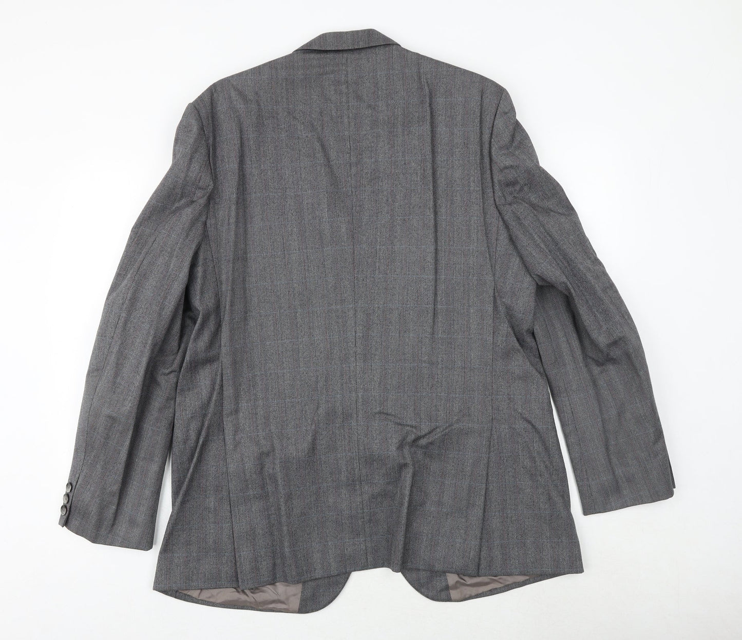 Leonard Mens Grey Check Polyester Jacket Suit Jacket Size 38 Regular