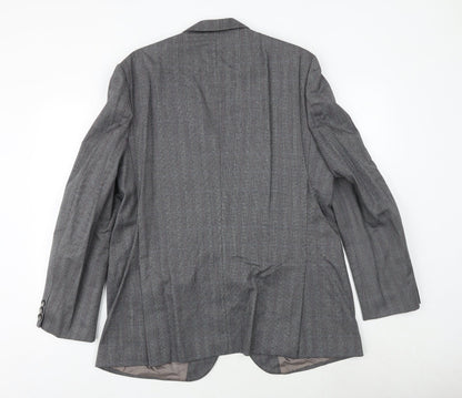 Leonard Mens Grey Check Polyester Jacket Suit Jacket Size 38 Regular