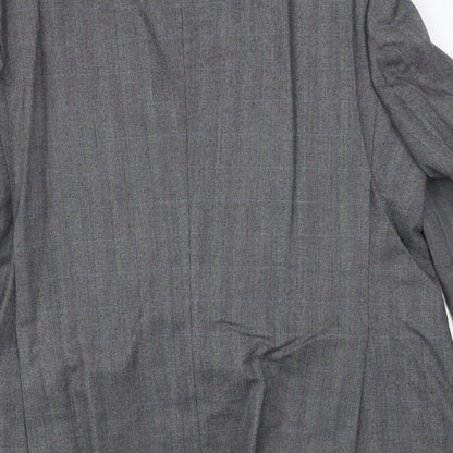 Leonard Mens Grey Check Polyester Jacket Suit Jacket Size 38 Regular