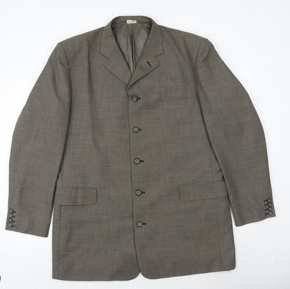 ALBERTO Mens Brown Polyester Jacket Suit Jacket Size 44 Regular