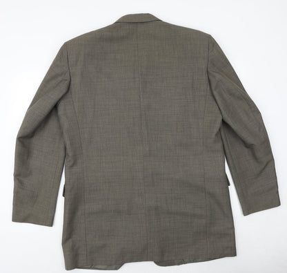 ALBERTO Mens Brown Polyester Jacket Suit Jacket Size 44 Regular