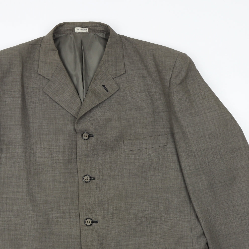 ALBERTO Mens Brown Polyester Jacket Suit Jacket Size 44 Regular