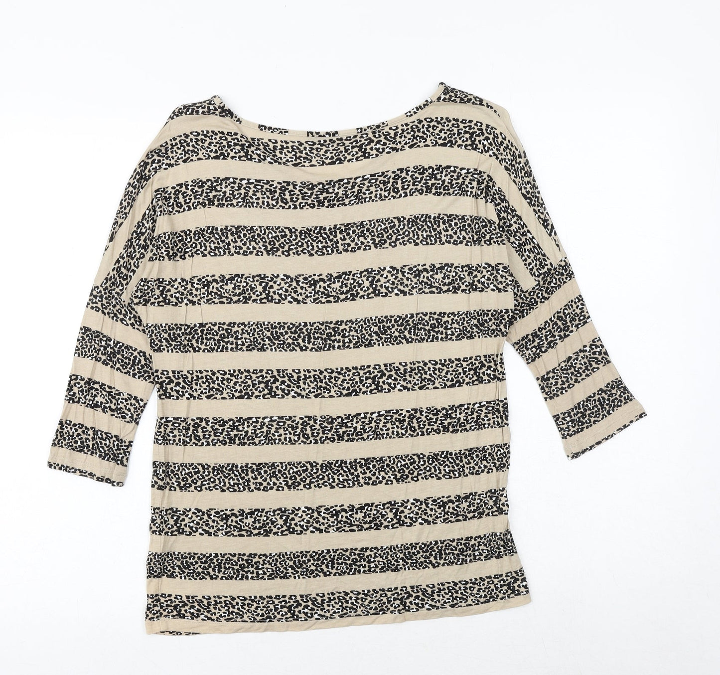 Womens UK Size XS Oasis Brown Basic T-Shirt