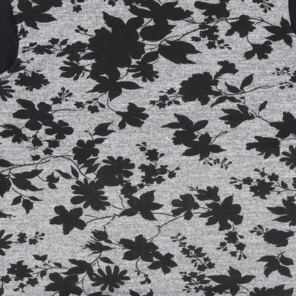 Paraphrase Womens Black Floral Polyester Basic T-Shirt Size 10 Round Neck