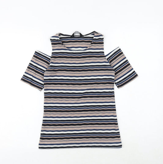 Womens UK Size 8 Dorothy Perkins Multicoloured Basic T-Shirt