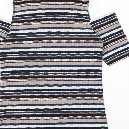 Womens UK Size 8 Dorothy Perkins Multicoloured Basic T-Shirt
