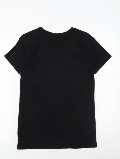Urban Dept Boys Black 100% Cotton Basic T-Shirt Size 13 Years Round Neck Pullover - SK8 LIFE