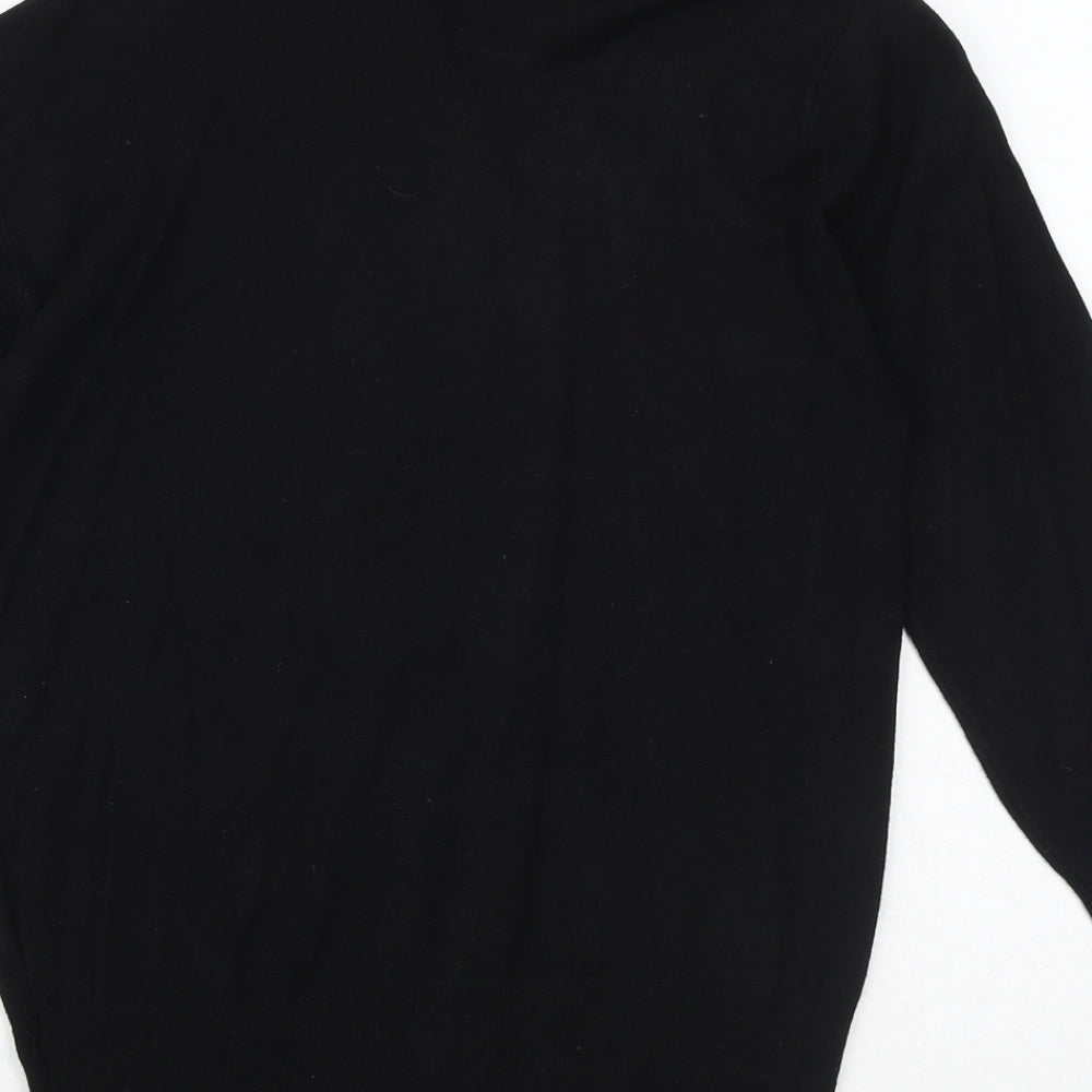 Divine Womens Black Mock Neck Viscose Pullover Jumper Size 14