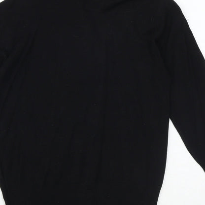 Divine Womens Black Mock Neck Viscose Pullover Jumper Size 14