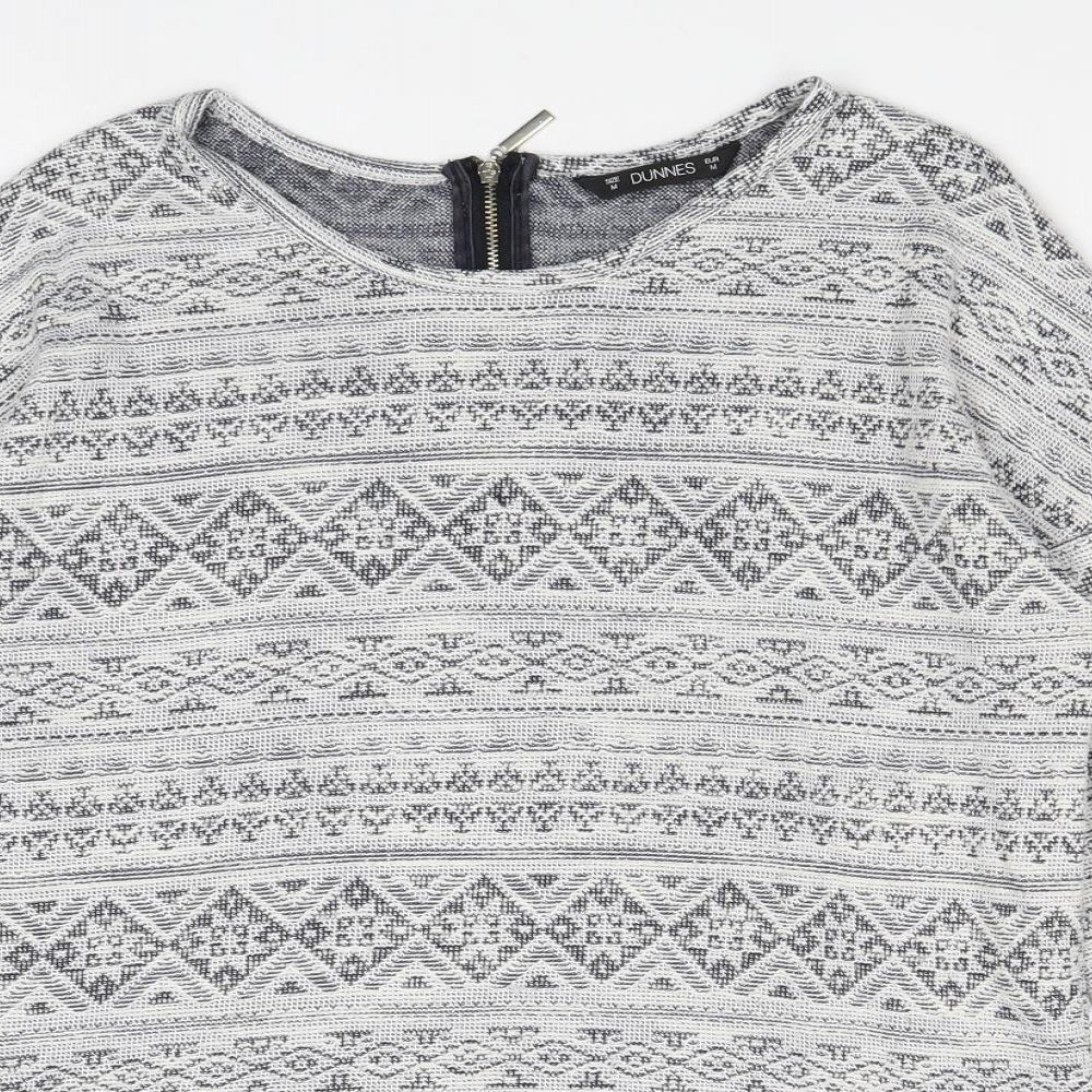 Womens UK Size M Dunnes Stores Grey Basic Blouse