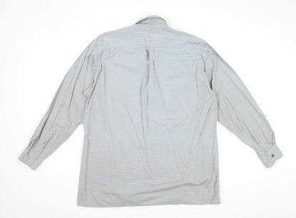 Tom Sayers Mens Multicoloured Check Cotton Button-Up Size M Collared Button