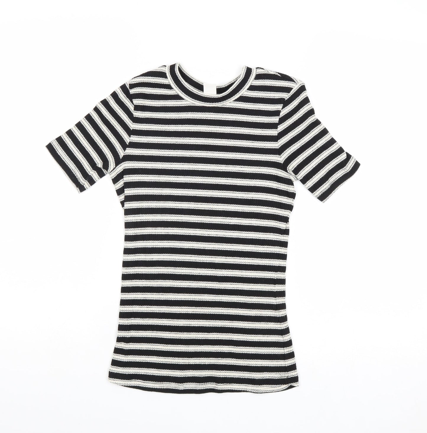 Womens UK Size XS H&M Black Basic T-Shirt