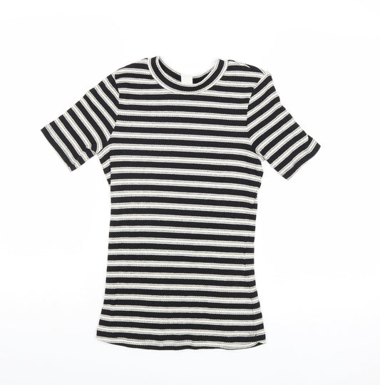 Womens UK Size XS H&M Black Basic T-Shirt