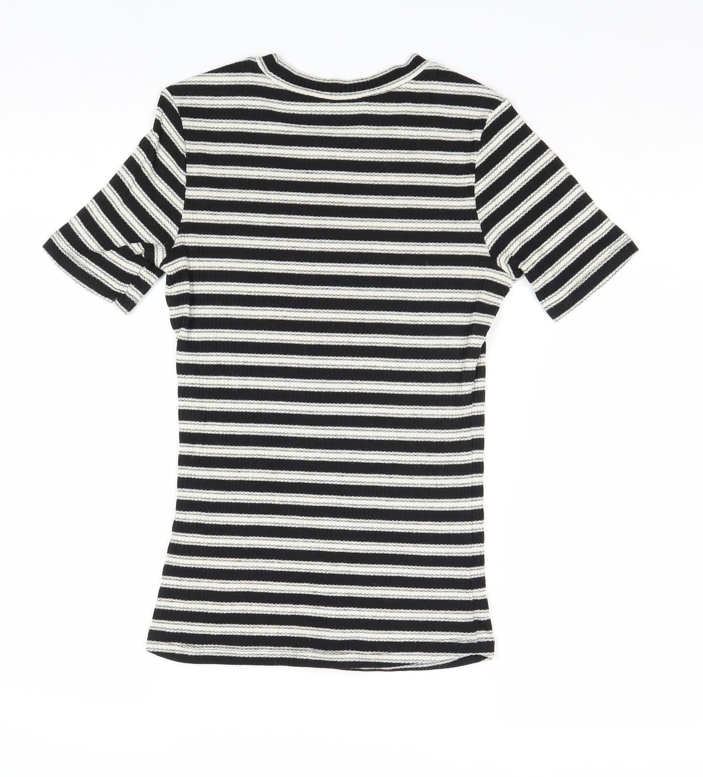 Womens UK Size XS H&M Black Basic T-Shirt