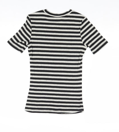 Womens UK Size XS H&M Black Basic T-Shirt