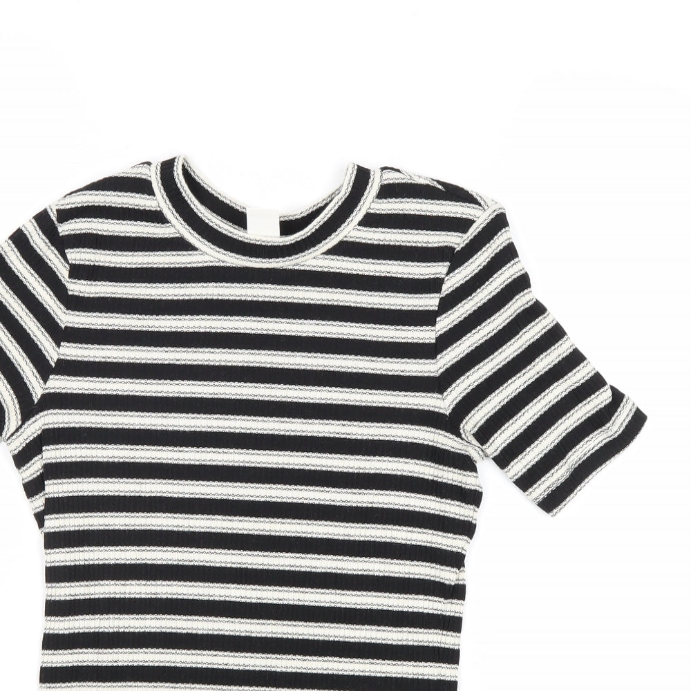 Womens UK Size XS H&M Black Basic T-Shirt
