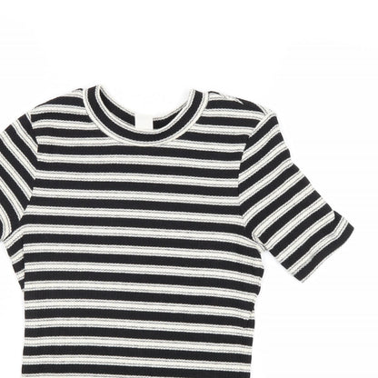 Womens UK Size XS H&M Black Basic T-Shirt