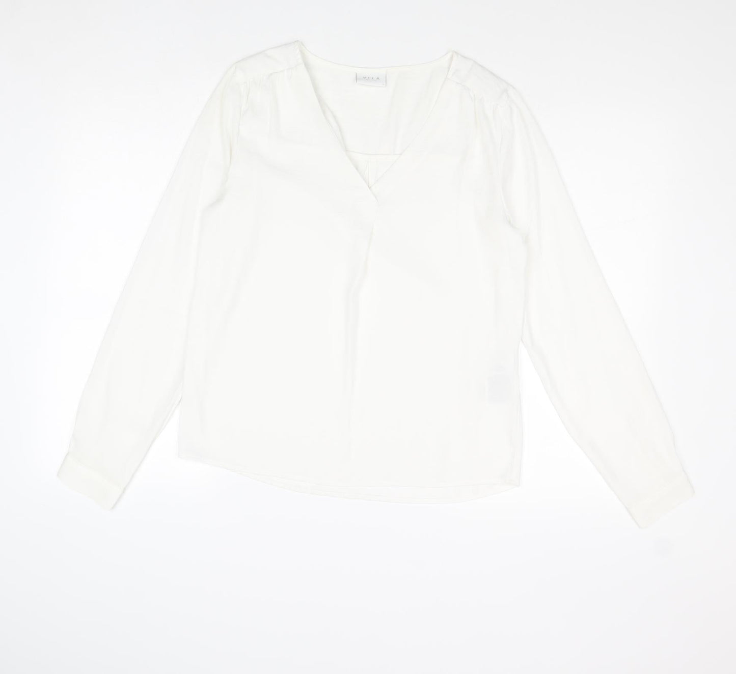 Womens UK Size S VILA White Basic Blouse