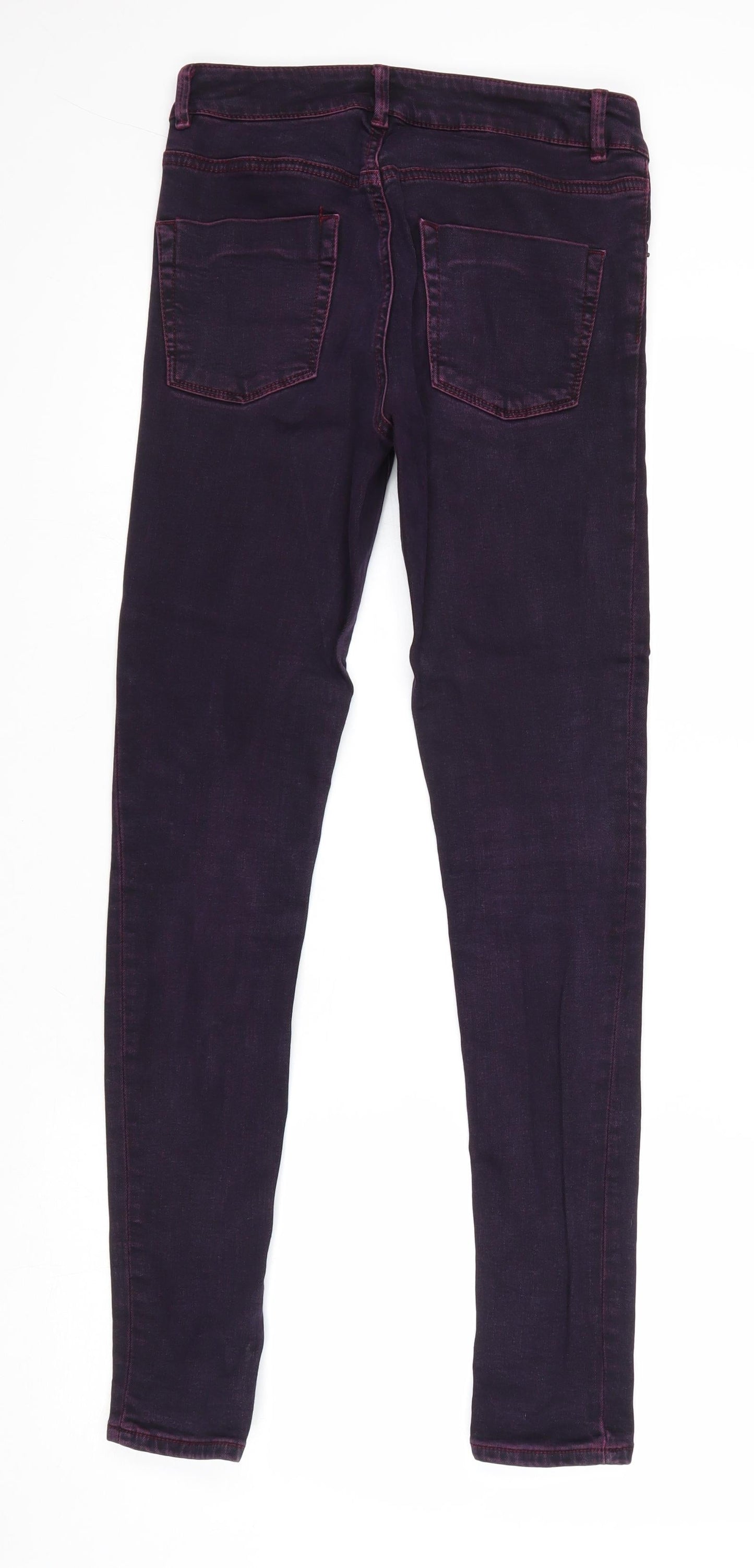 Womens UK Size 10 Warehouse Regular Fit Skinny Purple Jeans