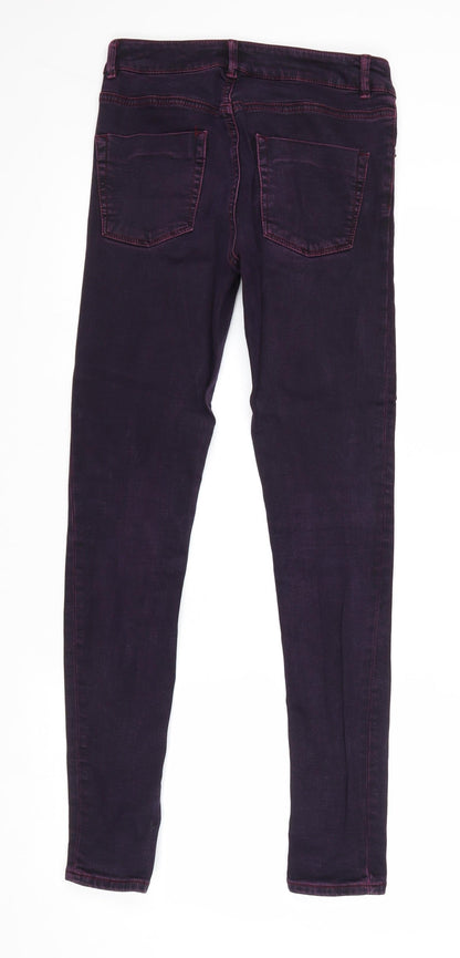 Womens UK Size 10 Warehouse Regular Fit Skinny Purple Jeans