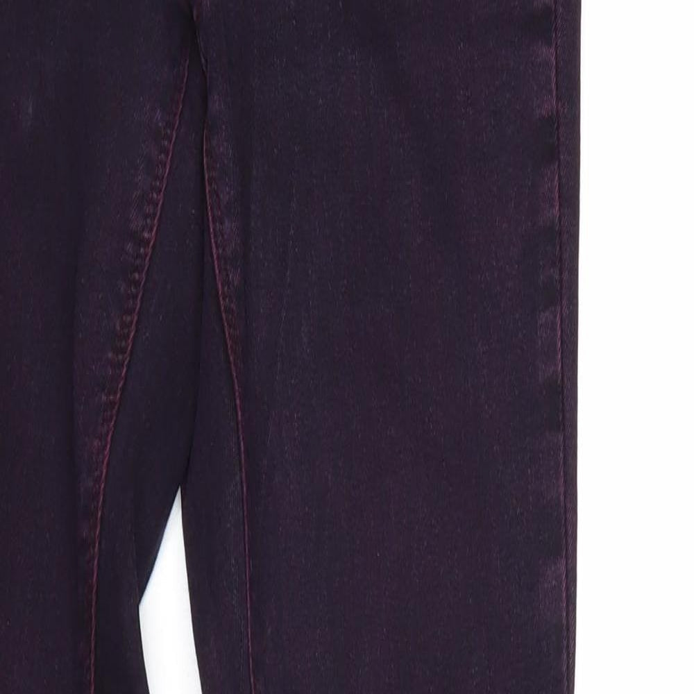 Womens UK Size 10 Warehouse Regular Fit Skinny Purple Jeans