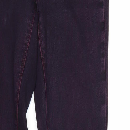 Womens UK Size 10 Warehouse Regular Fit Skinny Purple Jeans