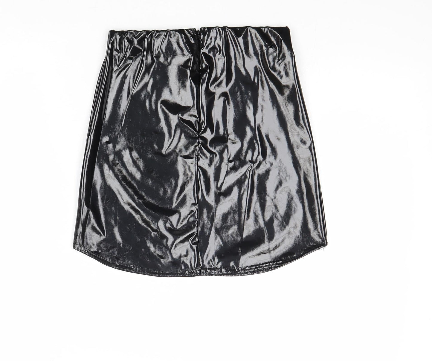 Missguided Womens Black Polyester A-Line Skirt Size 8 Zip