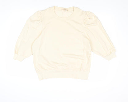 H&M Womens Beige Cotton Pullover Sweatshirt Size L Pullover