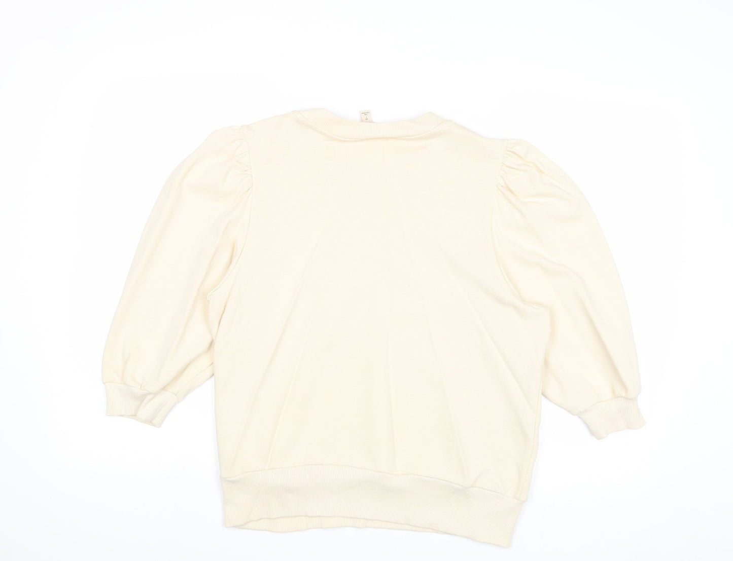 H&M Womens Beige Cotton Pullover Sweatshirt Size L Pullover