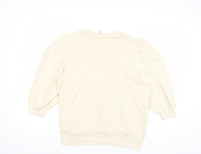 H&M Womens Beige Cotton Pullover Sweatshirt Size L Pullover