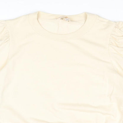 H&M Womens Beige Cotton Pullover Sweatshirt Size L Pullover