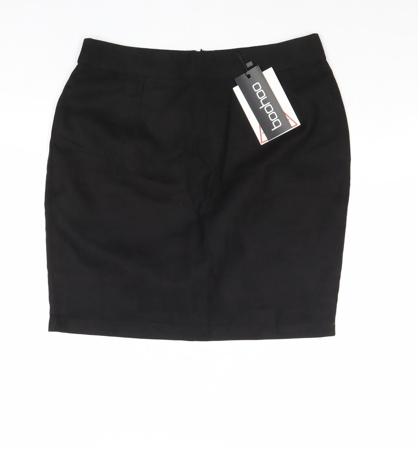 Boohoo Womens Black Polyester A-Line Skirt Size 8 Zip
