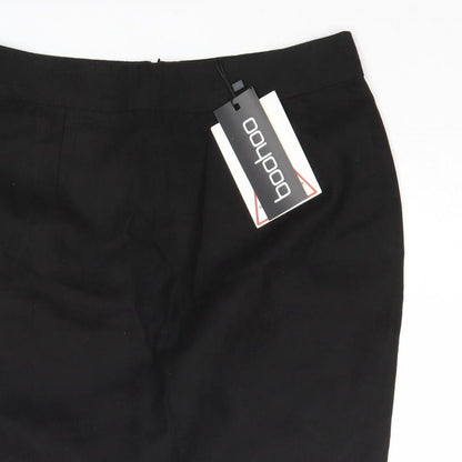 Boohoo Womens Black Polyester A-Line Skirt Size 8 Zip
