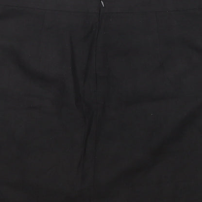Boohoo Womens Black Polyester A-Line Skirt Size 8 Zip