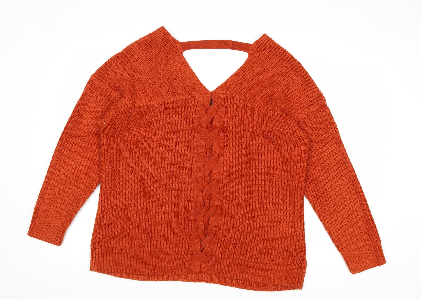 Womens UK Size M New Look Orange Pullover Jumper