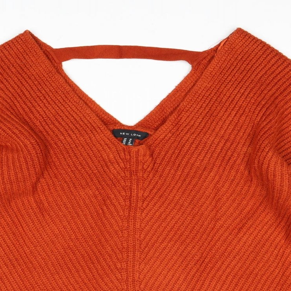 Womens UK Size M New Look Orange Pullover Jumper