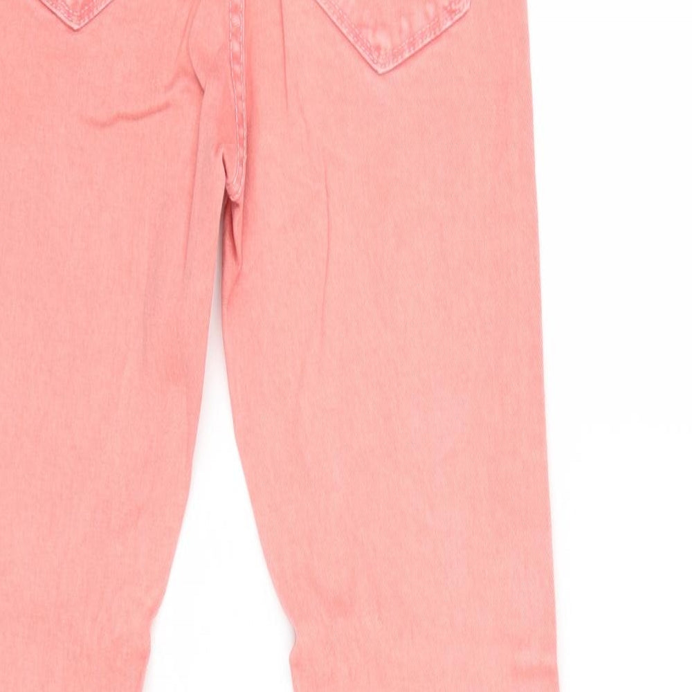 Topshop Womens Pink Cotton Skinny Jeans Size 25 in Regular Zip